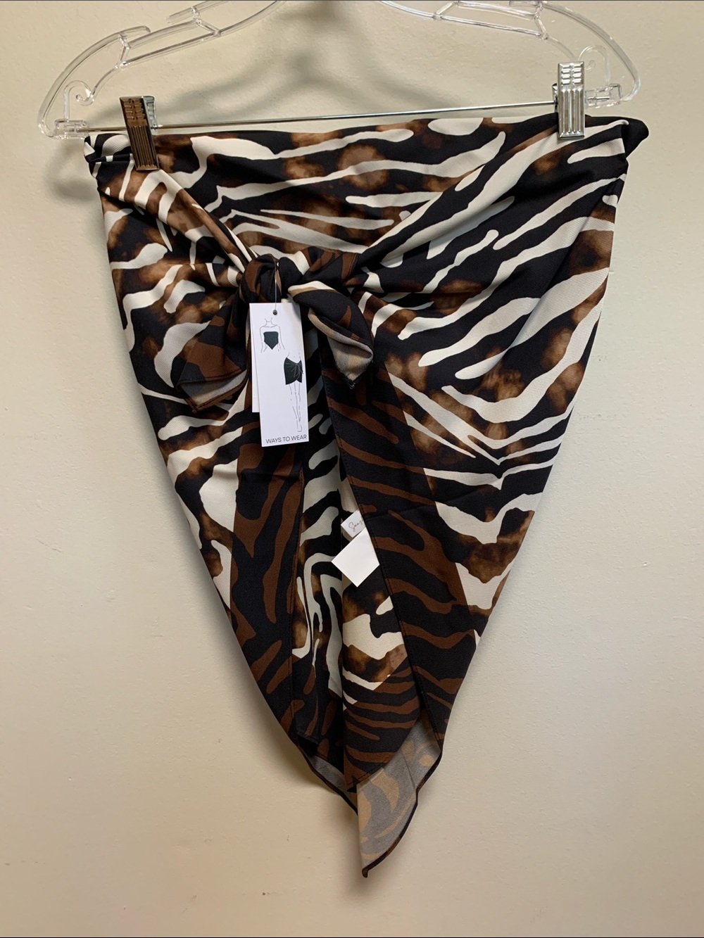 Sunshine 79 swim coverup - square sarong tie skirt or top, zebra stripe